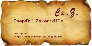 Csapó Zakariás névjegykártya